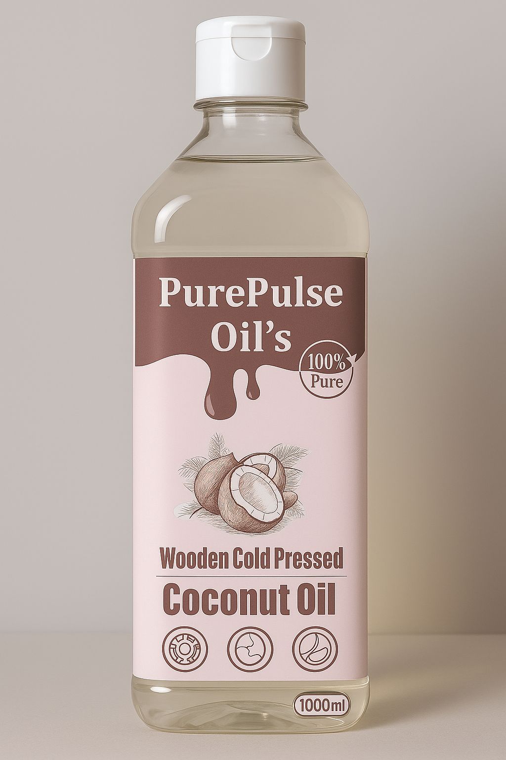 Wooden Cold Pressed Coconut Oil